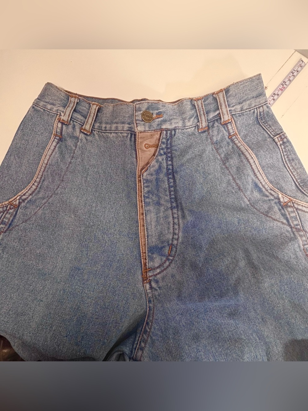 1980s Nevada Vintage high-waisted ribcage western cowgirl denim jeans size 31 - Picture 9 of 10
